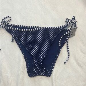 Mossimo Supply Co. Blue and White Polka Dot Bikini Bottom